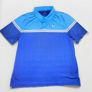 Under Armour Mens Polo Shirt Extra Large (XL) Blue Golf Classic